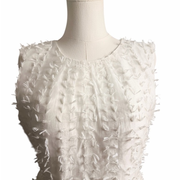 Love Bonito White Textured Midi Dress NWOT Open Back Tie Waist Romantic - Picture 3 of 8